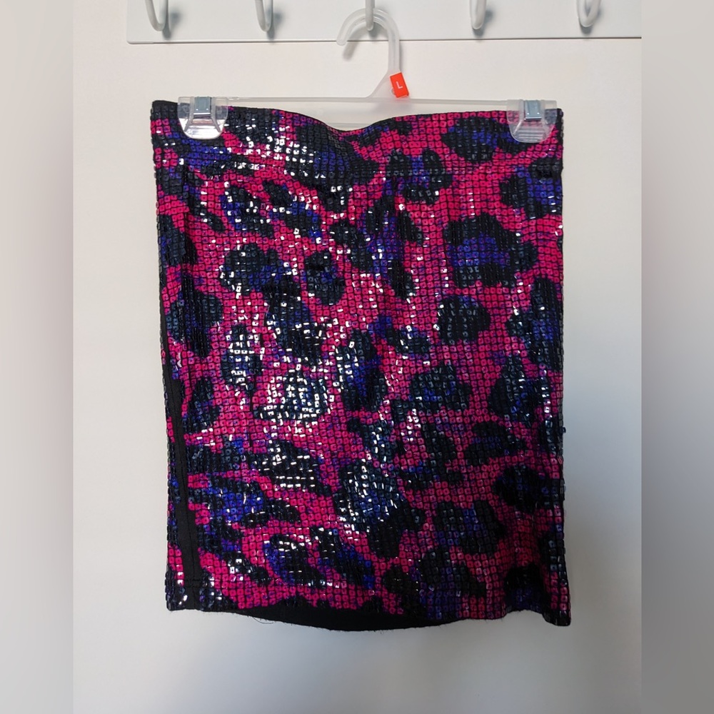 Ironfist animal print sequin skirt size small